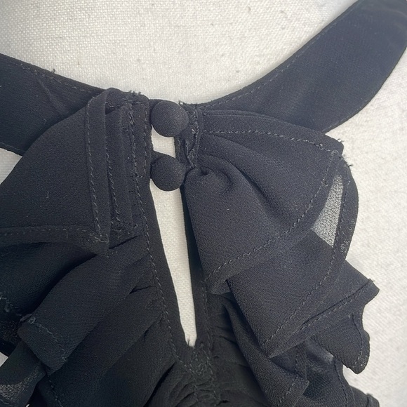 Rebecca Hampton Black Layered & Ruffled Sleeveless Top. Small - Picture 5 of 9